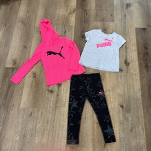 Puma Kids' Pink and Black Star Outfit
